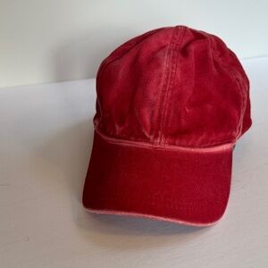 Zara Deep Red Brushed Cotton Cap